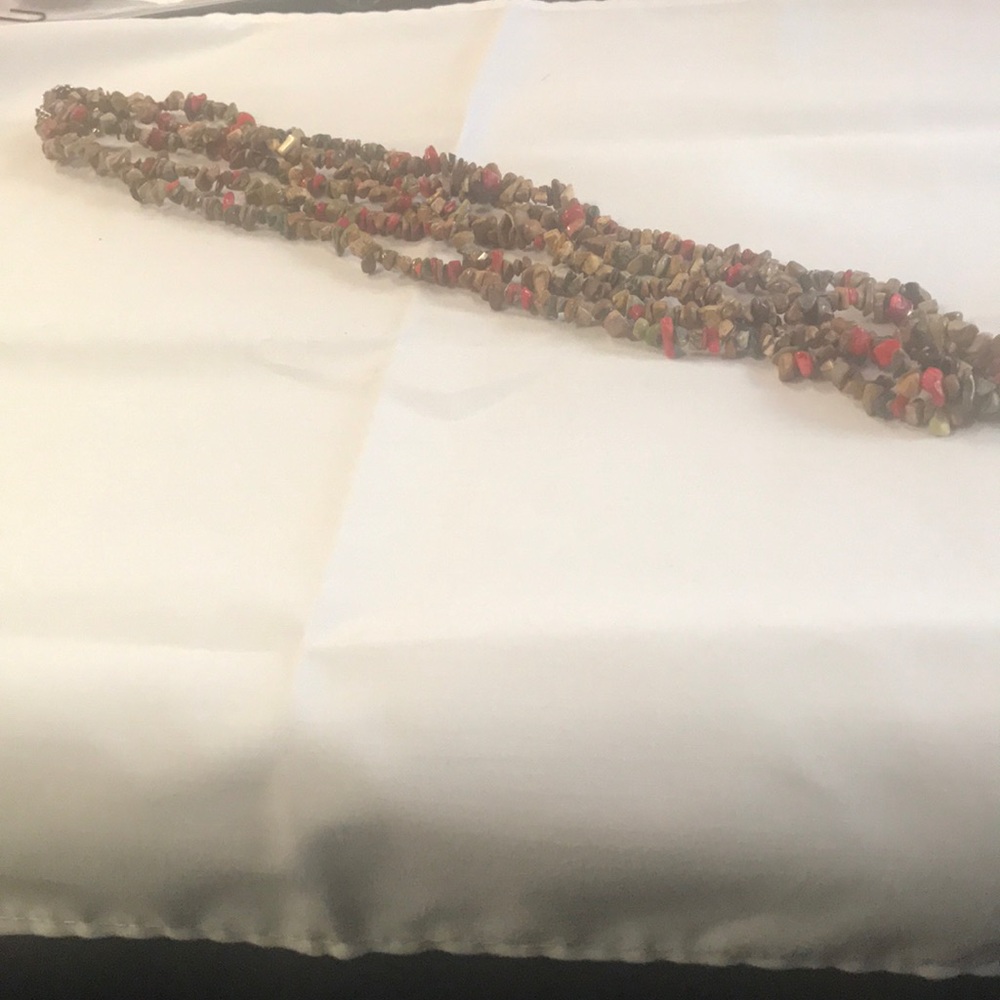 Five strand necklace stones 16”